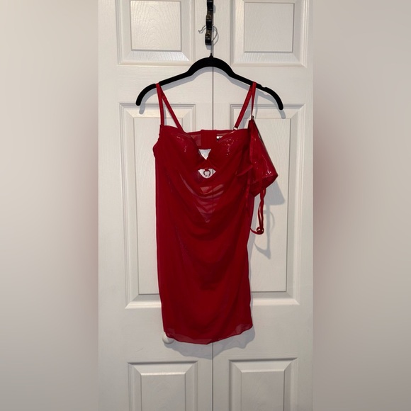 Fashion Nova Other - Fashion Nova Vibrant Red SEXY Mesh Babydoll Dress